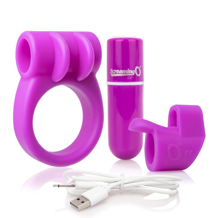 Screaming O Charged CombO Kit #1 Rechargeable Set Purple