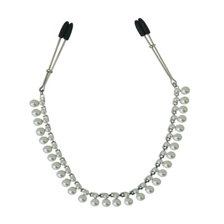 Sportsheets Sincerely Pearl Chain Nipple Clips, 40.6 cm, Elegant Design