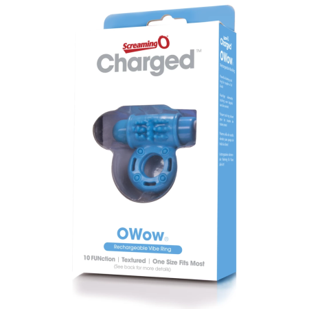 The Screaming O Charged OWow Intimate Vibrating Ring Blue Rechargeable