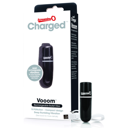 Screaming O Charged Vooom Bullet Black - Compact Rechargeable Vibrating Device