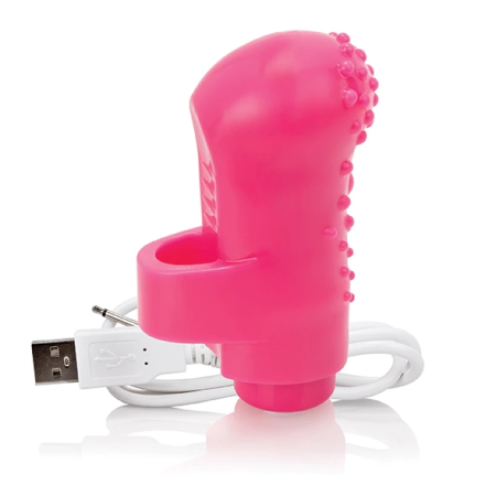 The Screaming O Charged FingO Pink - Compact Finger Massager, 10 Modes