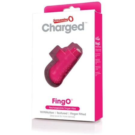 The Screaming O Charged FingO Pink - Compact Finger Massager, 10 Modes