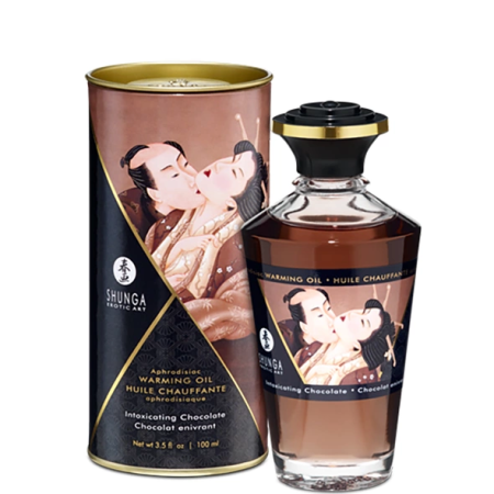 Shunga Aphrodisiac Warming Oil Chocolate 100ml - Edible Massage Formula
