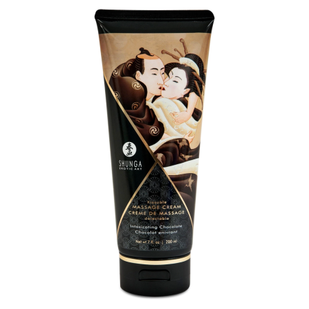 Shunga Massage Cream Chocolate 200ml - Silky Edible Body Care