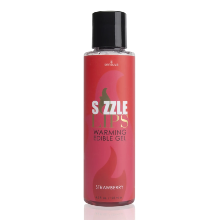 Sensuva Sizzle Lips Edible Warming Gel Strawberry 125ml