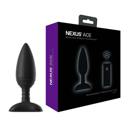 Nexus Ace S Silicone Anal Device with Remote Control, Black, Small