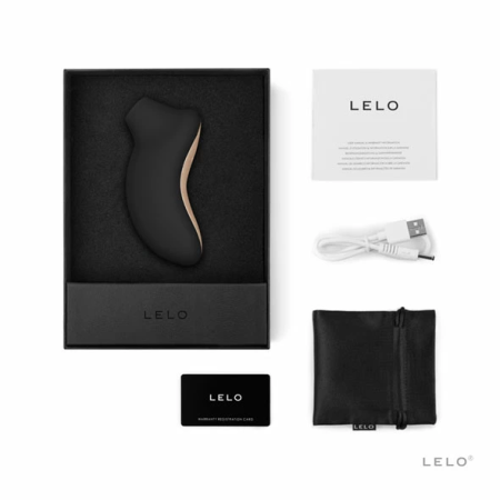 LELO Sona Black Sonic Wave Massager Waterproof USB Rechargeable
