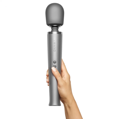 Le Wand Massager Grey - Rechargeable Luxury Wand, 10 Speeds, 20 Modes