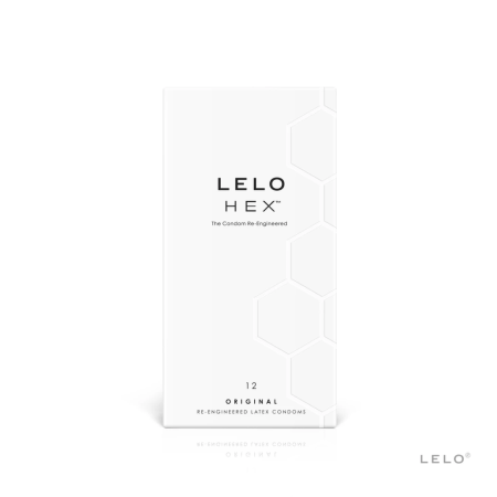 LELO HEX Original 12-Pack - Advanced Hexagonal Latex Condoms, 54 mm