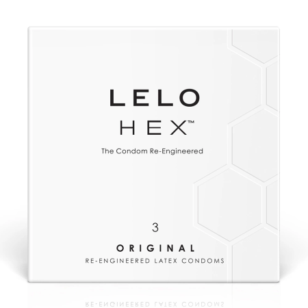 LELO HEX Original Condoms 3-Pack - Hexagonal Structure, 54 mm, Latex