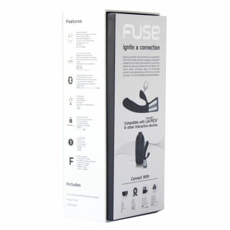 Kiiroo OhMiBod Fuse Black - Interactive Dual-Stim Device, Bluetooth, 18cm