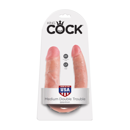 King Cock U-Shaped Double Medium Anatomical Model Flesh Tone 13.9 cm