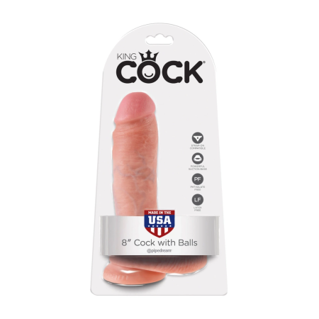 King Cock 8 Inch Intimate Companion with Balls Flesh 20.3cm