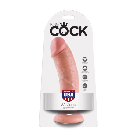 King Cock 8 Inch Anatomical Model with Suction Cup, Flesh Tone