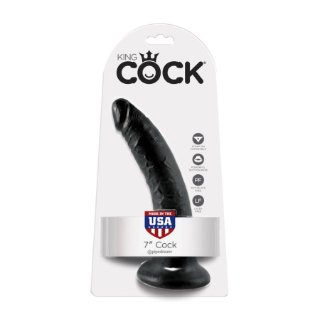 Pipedream King Cock 7 Inch Black - Anatomical Model with Suction Base