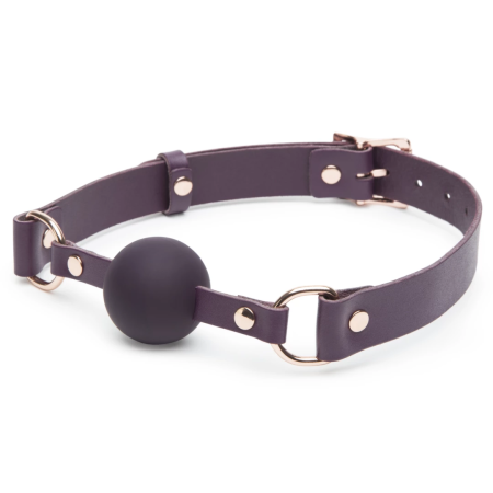 Fifty Shades Freed Cherished Collection Leather Ball Gag Purple & Rose Gold
