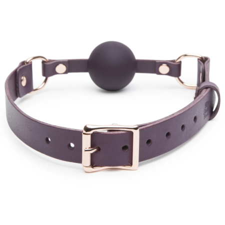 Fifty Shades Freed Cherished Collection Leather Ball Gag Purple & Rose Gold