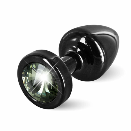 Diogol Anni Round 25 mm Black Plug with Swarovski Crystal Accent