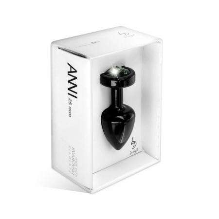 Diogol Anni Round 25 mm Black Plug with Swarovski Crystal Accent