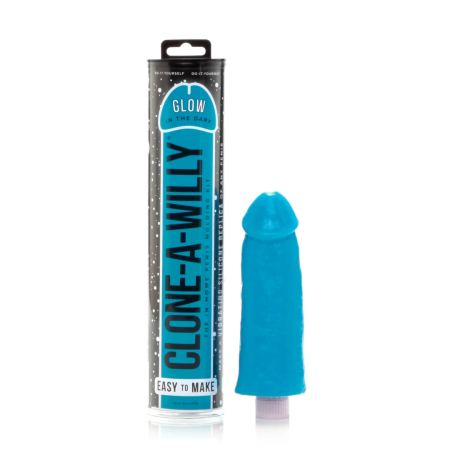 Clone-A-Willy Glow-in-the-Dark Blue Molding Kit Vibrating Model