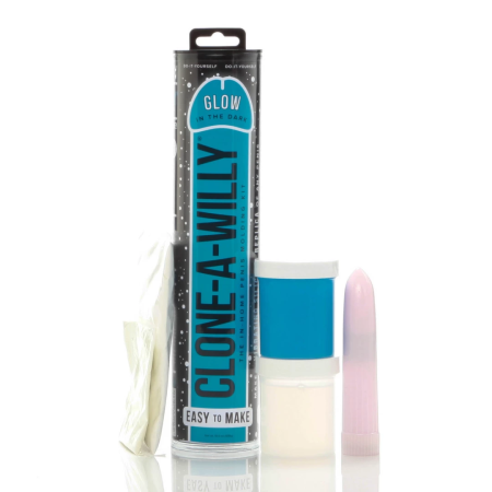 Clone-A-Willy Glow-in-the-Dark Blue Molding Kit Vibrating Model