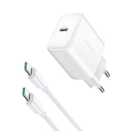 Įkroviklis Joyroom JR-TCF24 30W USB-C + USB-C į USB-C kabelis 1.0m baltas