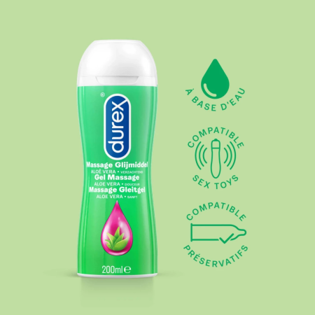Durex Massage & Lubricant Gel with Aloe Vera 200ml - Skin Nourishing Formula
