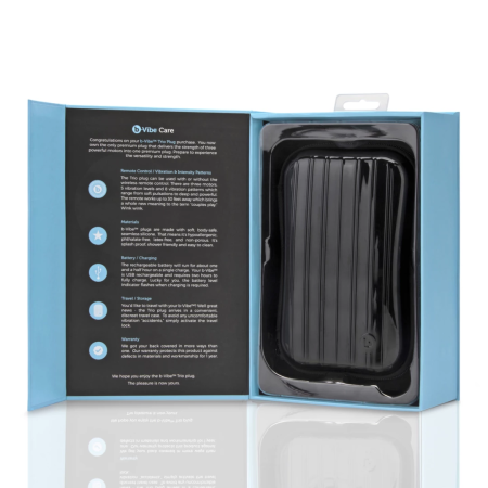 b-Vibe Trio Plug Black - Medium Size Intimate System, 3 Motors, Remote