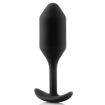 b-Vibe Snug Plug 2 Black Weighted Silicone Intimate Trainer 114g 3x11.4cm