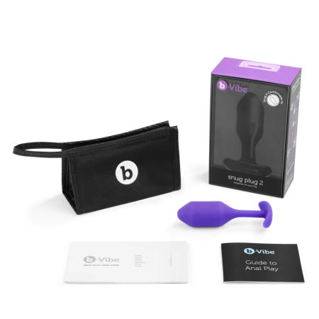 b-Vibe Snug Plug 2 Weighted Silicone Model 114g Purple 3x11.4cm
