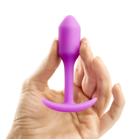 b-Vibe Snug Plug 1 Fuchsia Weighted Silicone Anal System 2x9.4cm