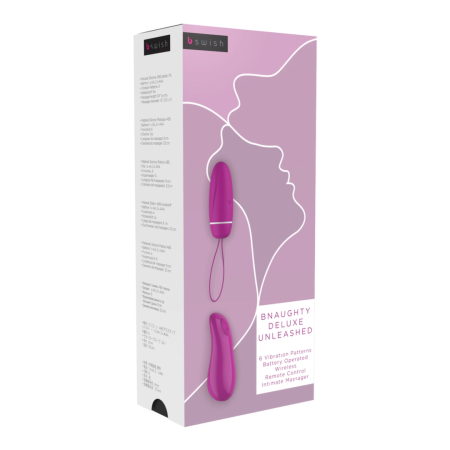 B Swish Bnaughty Deluxe Unleashed Wireless Bullet Raspberry 6 Modes