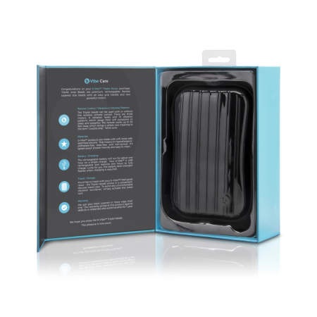 b-Vibe Triplet Vibrating Bead System Black Rechargeable 11.7cm