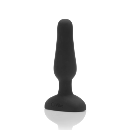 b-Vibe Novice Plug Black - Compact Rechargeable Silicone Model with Remote