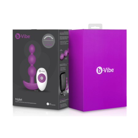 b-Vibe Triplet Fuchsia Intimate Bead System - Dual Motor, 11.7 cm