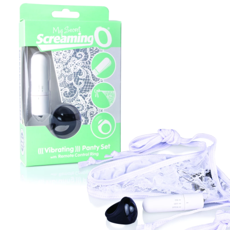 The Screaming O Remote Control Intimate Panty Vibe Set White, Adjustable