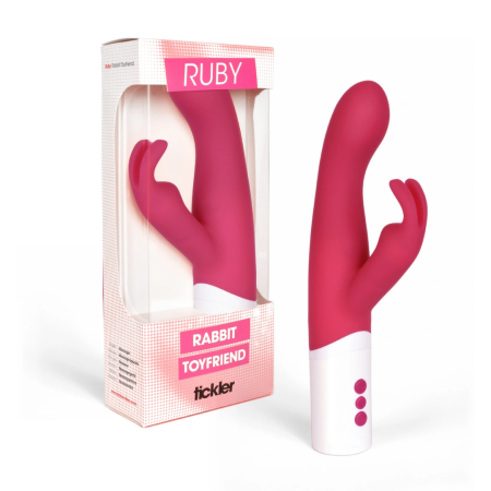 Tickler Ruby Rabbit Intimate Device Magenta Silicone 225mm Dual Motor