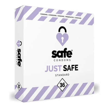 Safe Just Safe Latex Protection 36-Pack, Anatomical Fit, 56 mm