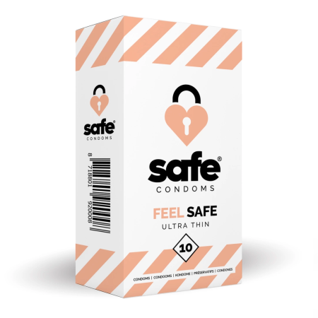 Safe Feel Safe Ultra-Thin Latex Condoms 10 pcs 54mm Transparent