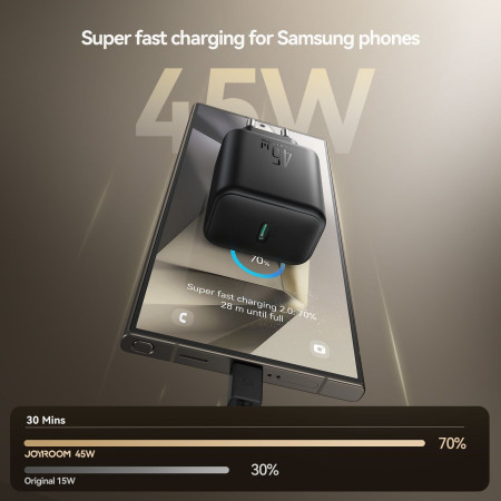 Joyroom JR-TCG13 45W GaN tinklinis įkroviklis juodas