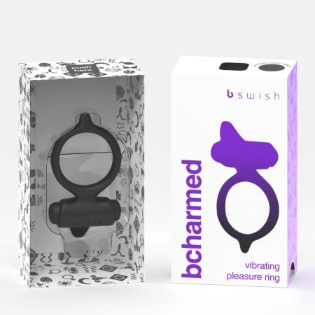 B Swish Bcharmed Classic Black - Silicone 5-Function Massaging Ring