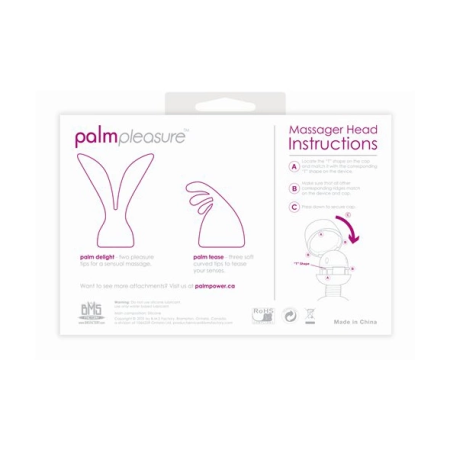PalmPower PalmPleasure Silicone Attachments Set for Wand Massager, 2pcs