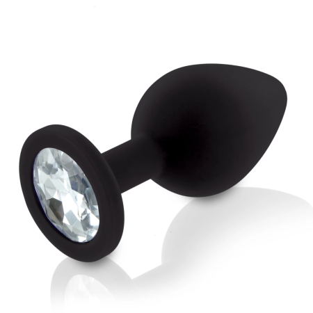 Rianne S Booty Plug Set Black 3 Sizes Premium Silicone Jewelled Base