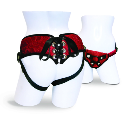 Sportsheets Sunrise Lace Corsette Harness Red Plush Adjustable 152cm