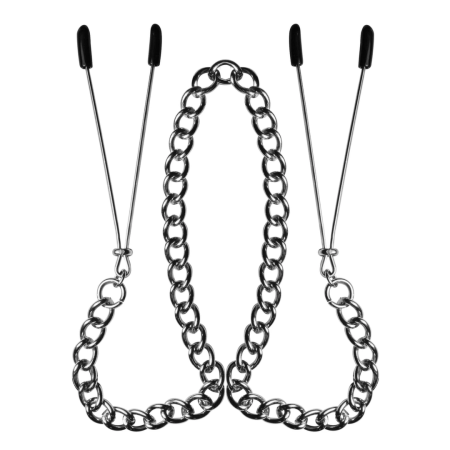 S&M Adjustable Heart Nipple Clips with Comfort Pads, Silver Finish