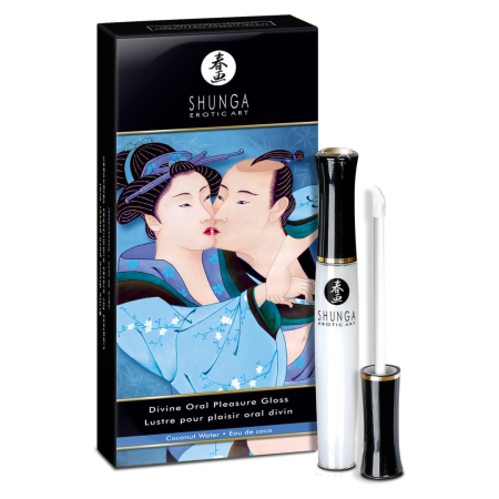 Shunga Divine Oral Pleasure Gloss Coconut Water 10ml - Warming & Cooling Effect