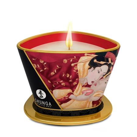 Shunga Romance Massage Candle Sparkling Strawberry Wine 170ml