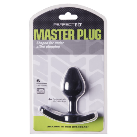Perfect Fit Master Plug Small Black - Strap-On Compatible Plug, 8.9 cm