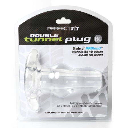 Perfect Fit Double Tunnel Plug XL Transparent - Wide Channel System