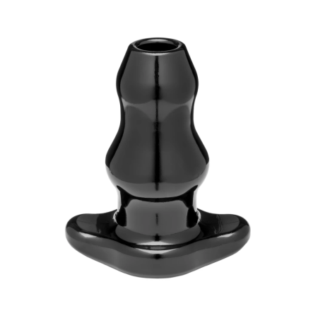 Perfect Fit Double Tunnel Plug Medium Black - Innovative Open-Channel Plug